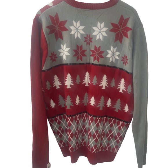 Alabama Crimson Tide Ugly Christmas Sweater XL NWT Red Gray Knit Color Block - Picture 5 of 10